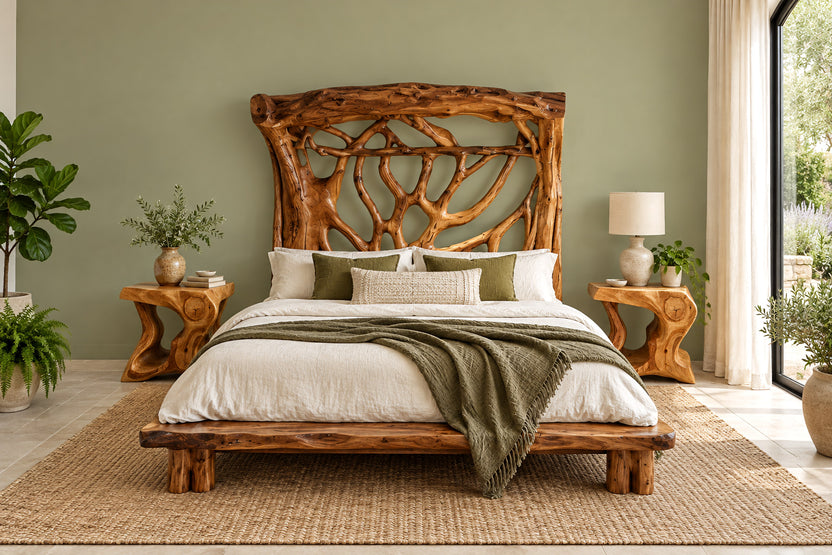 Rustic Custom Beds Contemporary Intertwined Wood Floor Lamp – Rustic Interior