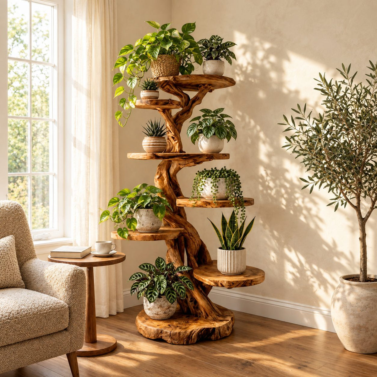 Plant Stands – handmade solid wood furniture by Rustic Interior
