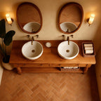 Classic Double Sink Solid Wood Bathroom Vanity