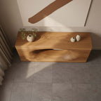 Solid Wood Sculptural Console Table