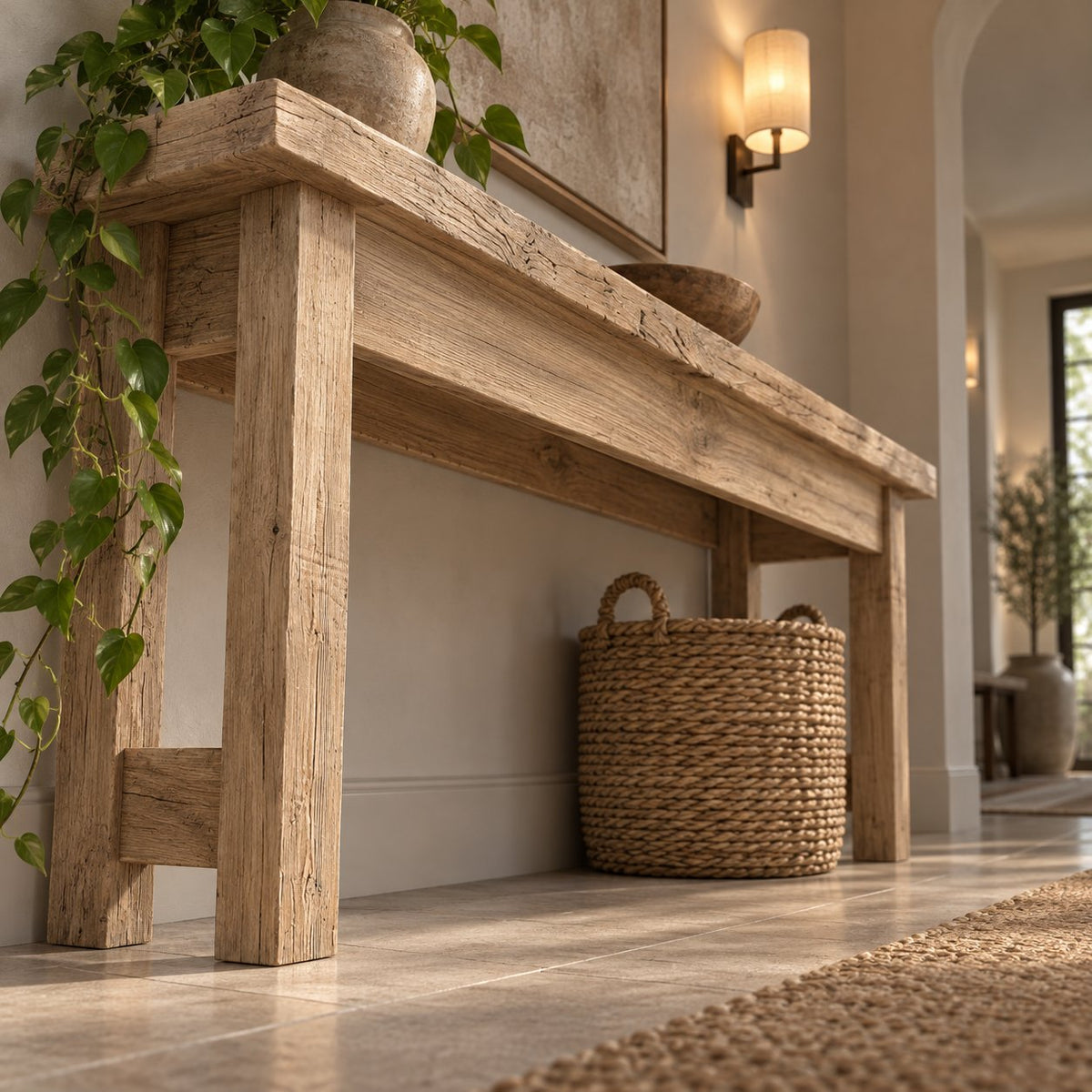 Live-Edge Solid Wood Entryway Bench, Rustic Walnut Farmhouse Seating for Hallway & Mudroom