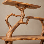 Artisan Branch Console Table With Three Display Shelves For Living Room
