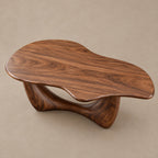 Artisan Freeform Coffee Table With Arched Sculptural Base For Living Room