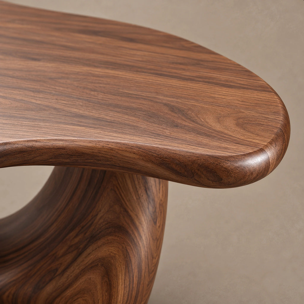 Artisan Freeform Coffee Table With Arched Sculptural Base For Living Room