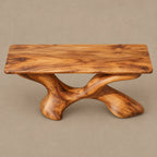 Artisan Sculptural Console Table With Twisting X Base For Entryway