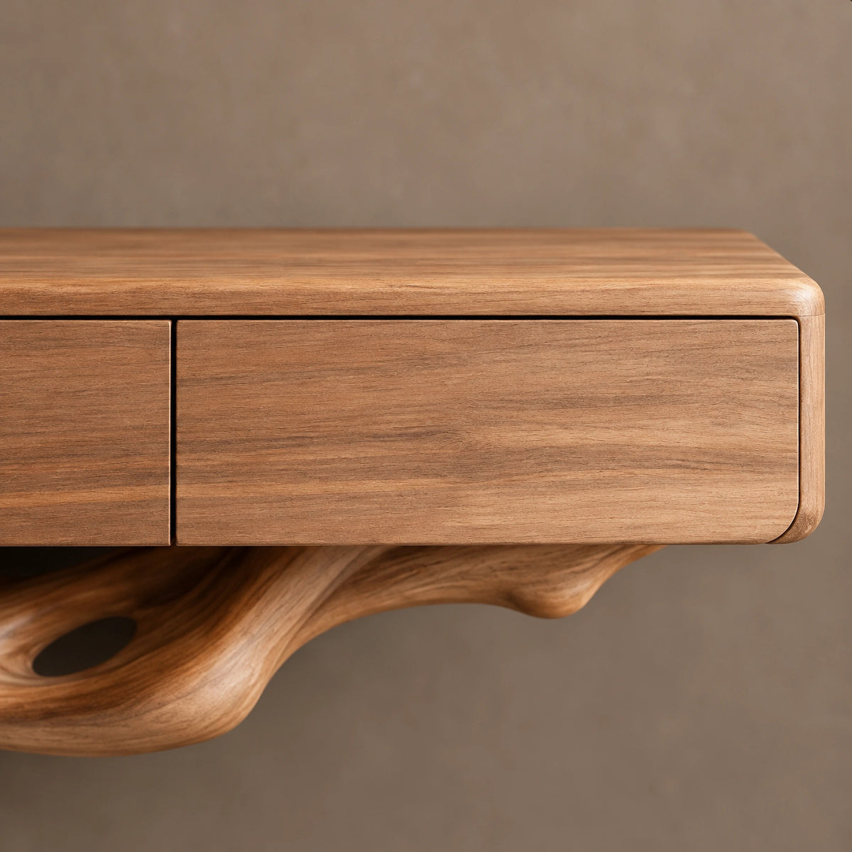 Coastal Bleached Wood Console Table With Root Base For Entryway