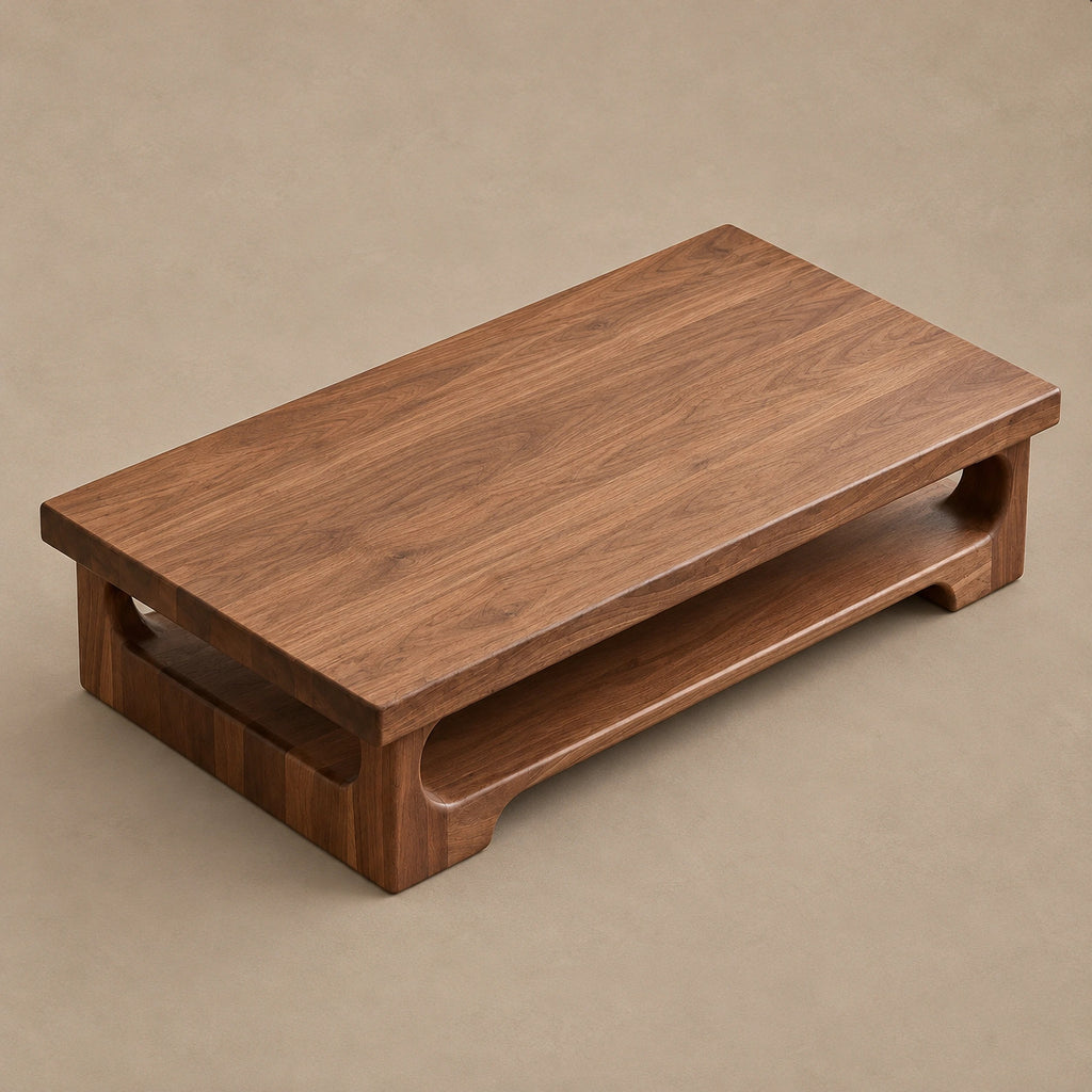 Contemporary Coffee Table With Arched Open Leg Design For Living Room