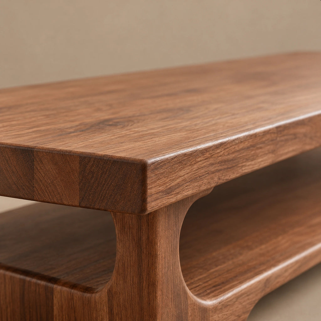 Contemporary Coffee Table With Arched Open Leg Design For Living Room