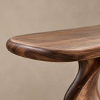Contemporary Flowing Wood Console Table With S Curve Base For Entryway