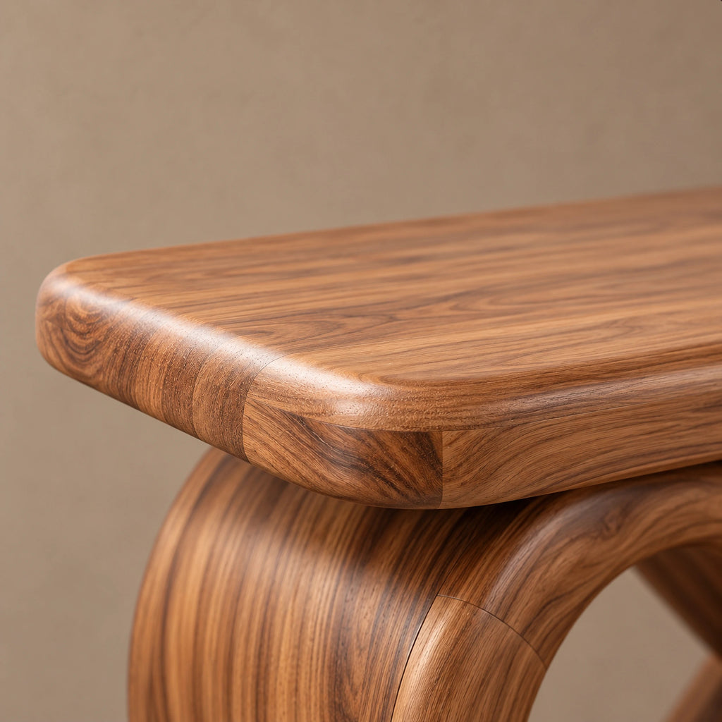 Modern Infinity Loop Console Table With Drawer Pedestal For Living Room
