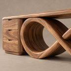 Modern Infinity Loop Console Table With Drawer Pedestal For Living Room