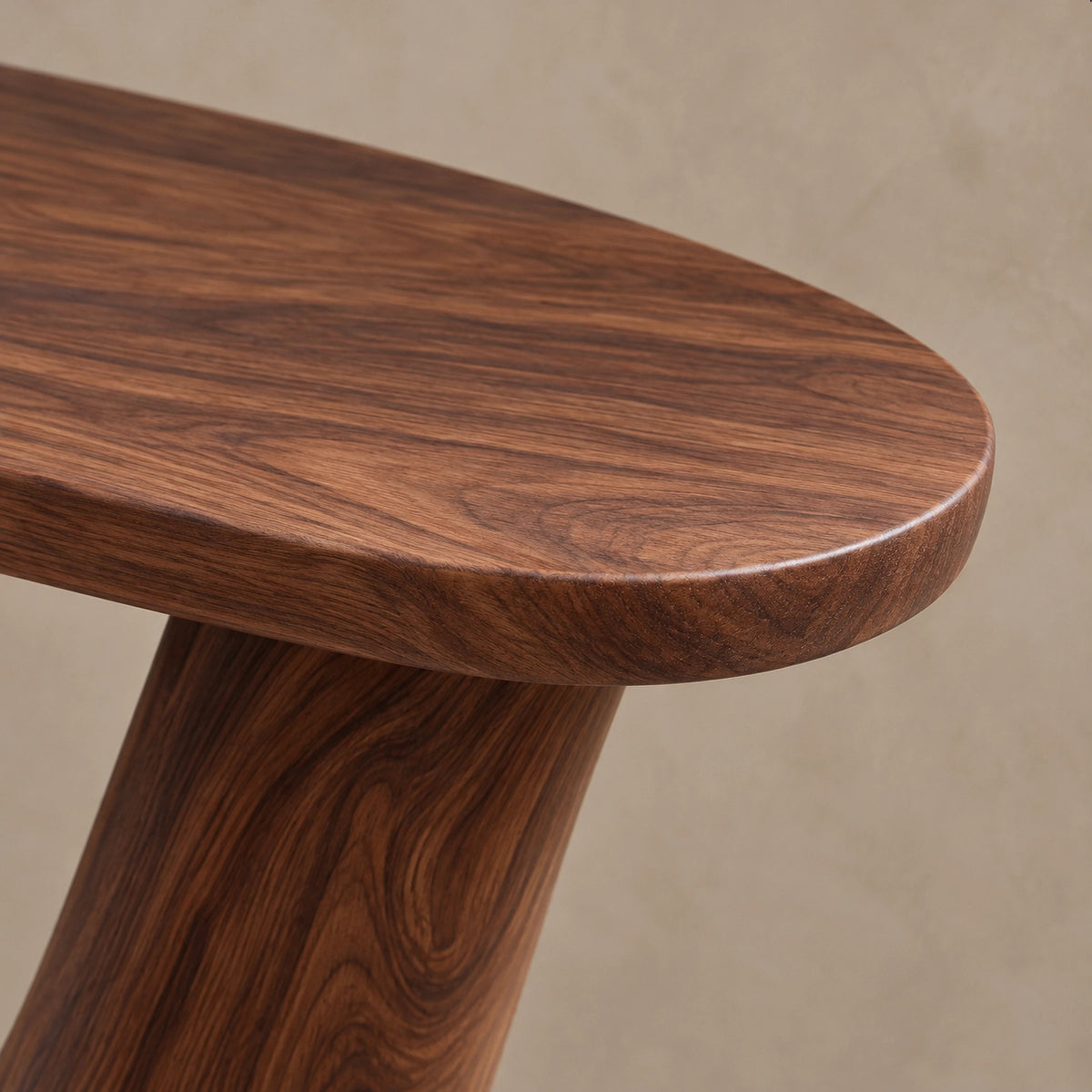 Contemporary Solid Wood Console Table With Open Loop Base For Hallway