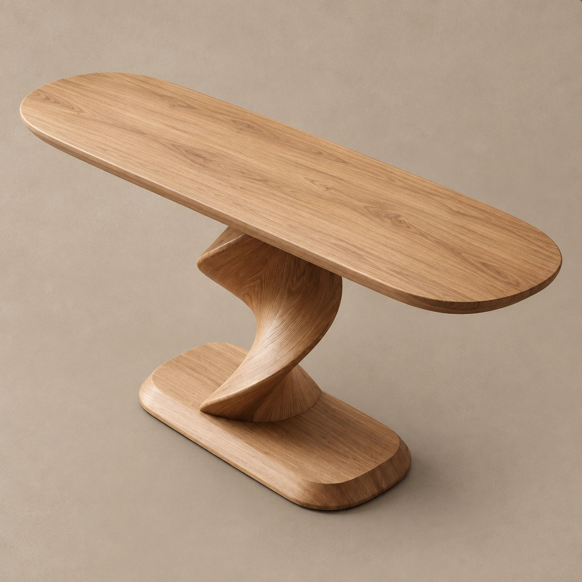 Contemporary Spiral Pedestal Console Table For Entryway