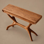 Contemporary Wooden Console Table With Antler Style Legs For Entryway