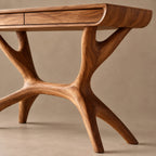 Contemporary Wooden Console Table With Antler Style Legs For Entryway