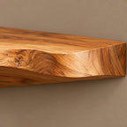 Modern Live Edge Floating Corner Shelf With Rounded Organic Edge For Living Room