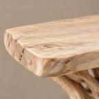 Coastal Driftwood Console Table With Coral Shaped Root Base For Entryway