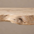 Coastal Driftwood Console Table With Twin Root Legs For Entryway