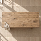 Farmhouse Solid Wood Dining Table With Turned Legs For Dining Room - Oak natural rough surface