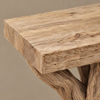 Farmhouse Driftwood Console Table With Natural Branch Legs For Hallway