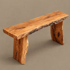 Farmhouse Live Edge Console Table With Block Legs For Hallway