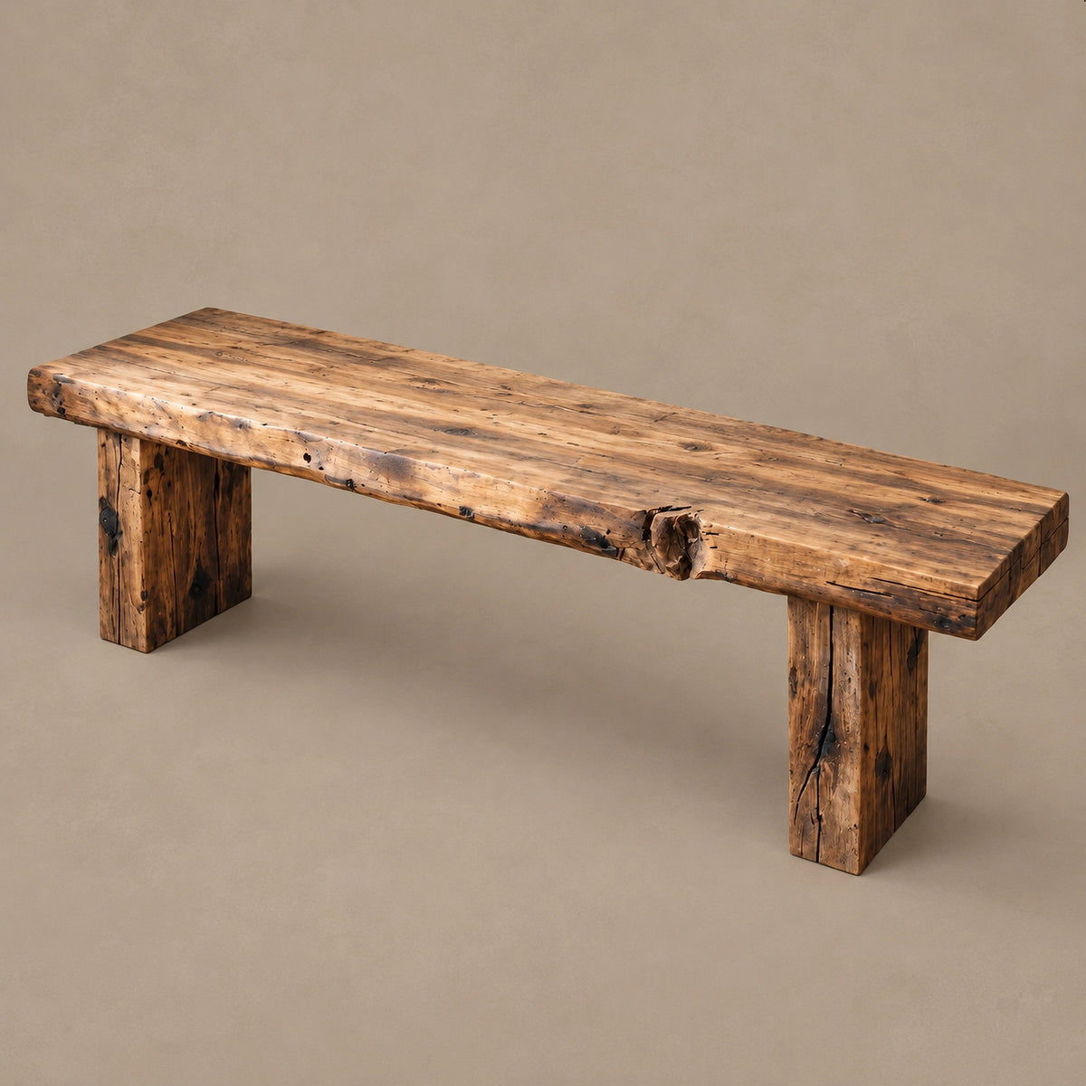 Farmhouse Solid Wood Entryway Bench With Chunky Legs