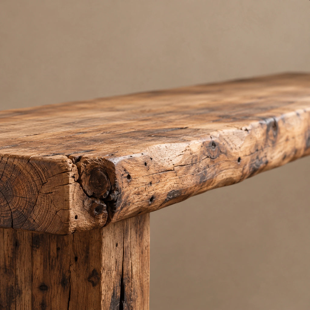 Farmhouse Solid Wood Entryway Bench With Chunky Legs