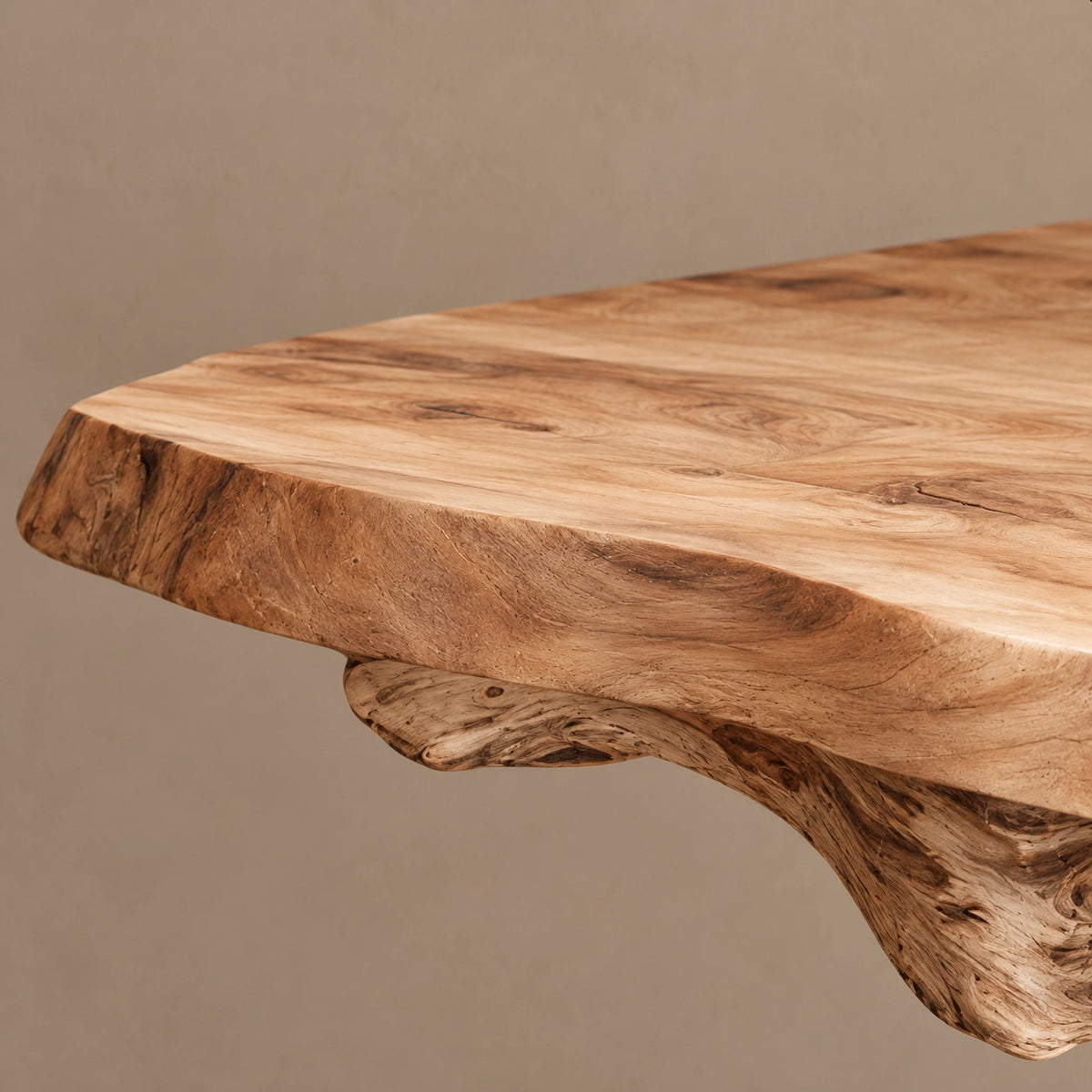 Rustic Floating Console Table With Driftwood Branch Leg For Entryway