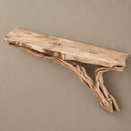 Coastal Floating Console Table With Slender Driftwood Leg For Entryway
