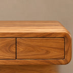 Handcrafted Solid Wood Coffee Table With 2 Drawers For Living Room