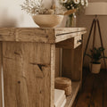 Solid Wood Console Table Rustic Reclaimed Chunky Beam for Farmhouse Hallway