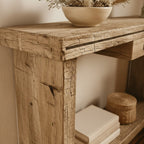 Solid Wood Console Table Rustic Reclaimed Chunky Beam for Farmhouse Hallway
