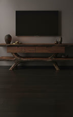 Solid Wood TV Stand Low Driftwood Branch Base Media Console for Living Room