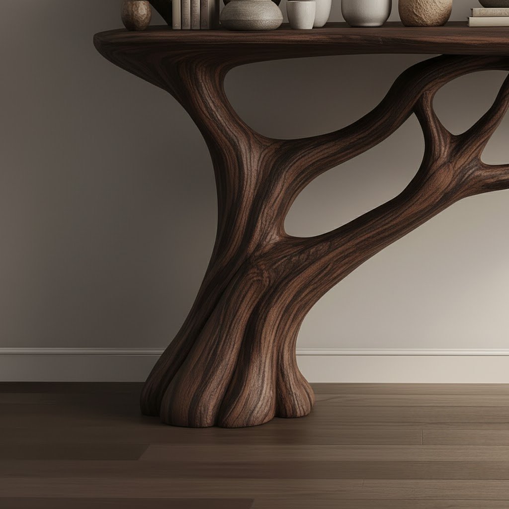 Solid Wood Wall Shelf Tree-Branch Spreading Tiered Floating Shelves for Living Room