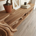 Solid Wood Tree-Branch Bookshelf Sculptural Branching Shelves Organic Wall Display