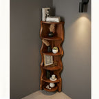 Solid Wood Tall Vertical Corner Ladder Shelf Multi-Tier for Narrow Corner