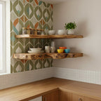 Solid Wood Live-Edge Tiered Corner Shelf for Kitchen and Dining Display