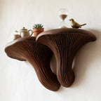 Solid Wood Live-Edge Wall Shelf with Fanned Grain Sculptural Form for Modern Decor