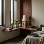 Solid Wood Live-Edge Floating Wall Shelf and Console for Bedroom Window Nook