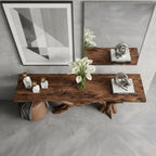 Solid Wood Live-Edge Console Table Tangled Branch Base Walnut Living Room Accent