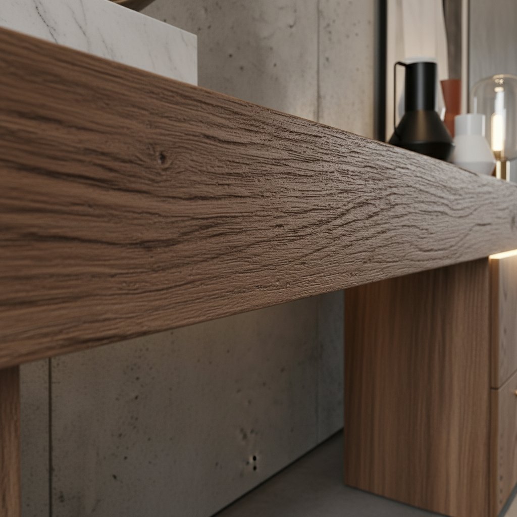 Solid Wood Console Table Rectangular Slab Top Drawer Cabinet Base Modern Living Room