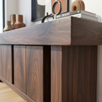 Solid Wood Console Table Rectangular Drawer Cabinet Dark Walnut Modern Entryway Storage