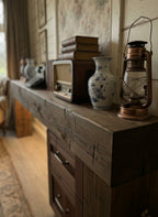 Solid Wood Rustic Live-Edge Console Table for Entryway and Hallway Display