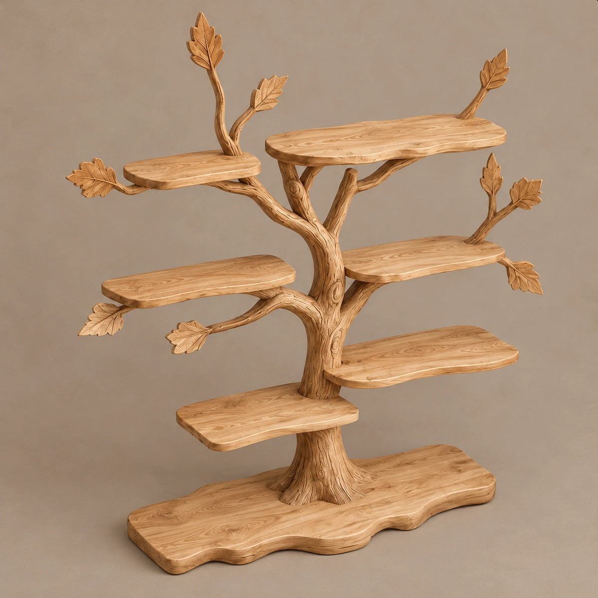 Whimsical Kids Tree Bookshelf With Wavy Floor Base For Kids Room