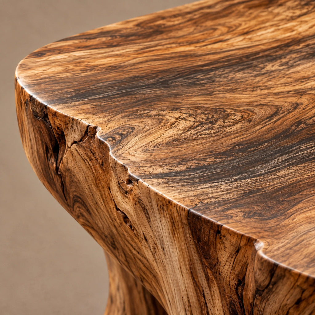 Rustic Live Edge Coffee Table With Thick Weathered Slab Top For Living Room