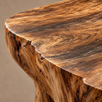 Rustic Live Edge Coffee Table With Thick Weathered Slab Top For Living Room