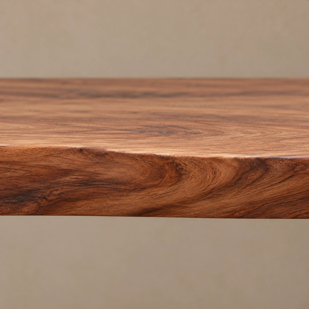 Live Edge Console Table With Spiral Scroll Base For Living Room