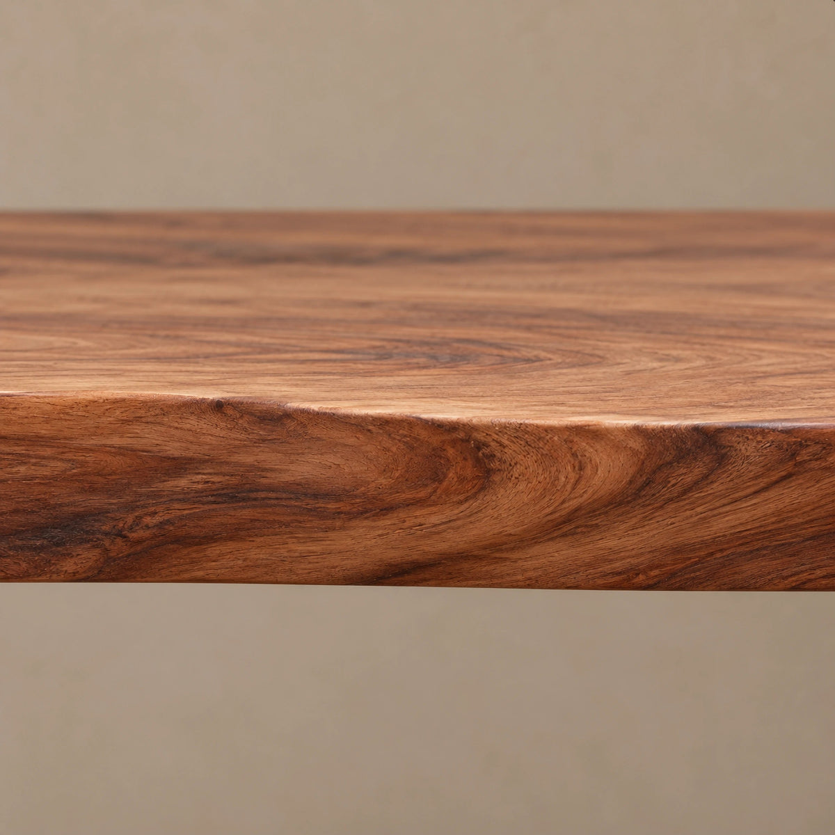 Live Edge Console Table With Spiral Scroll Base For Living Room