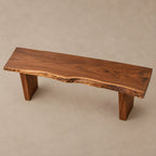 Live Edge Slab Console Table With Solid Panel Legs For Entryway