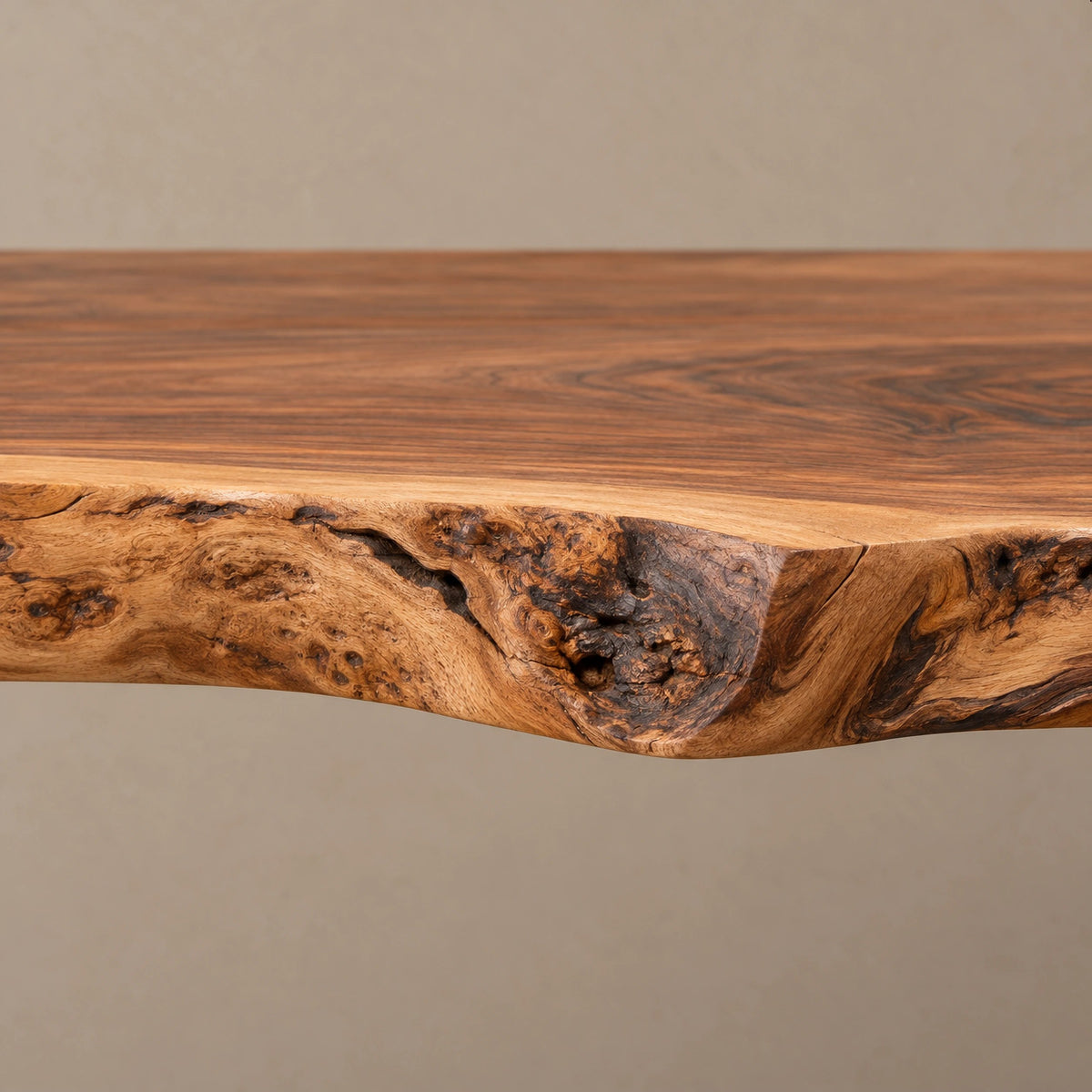 Live Edge Slab Console Table With Solid Panel Legs For Entryway